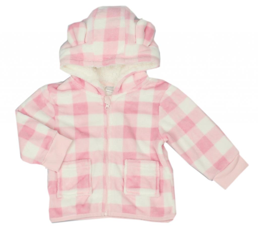 Pure & Soft   PSG33086 Pink Check Fleecy jacket ( 6-24 months)