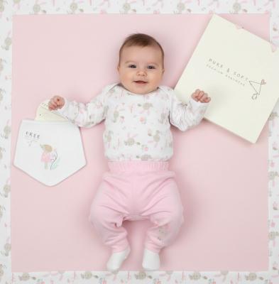 PSM14351  Top, Trousers, Bib & Socks  " Bunny"  ( 0-6 months)