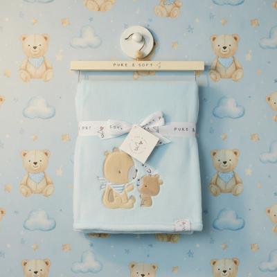 PSN14645  Plush Wrap with Teddy on Hanger 