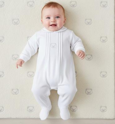 PX0059_AIO-W  White "Bear" Velour All In One  (NB-6 months)