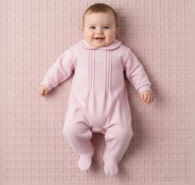 PX0059_AIO-P   Pink "Bear" Velour All In One  (NB-6 months)