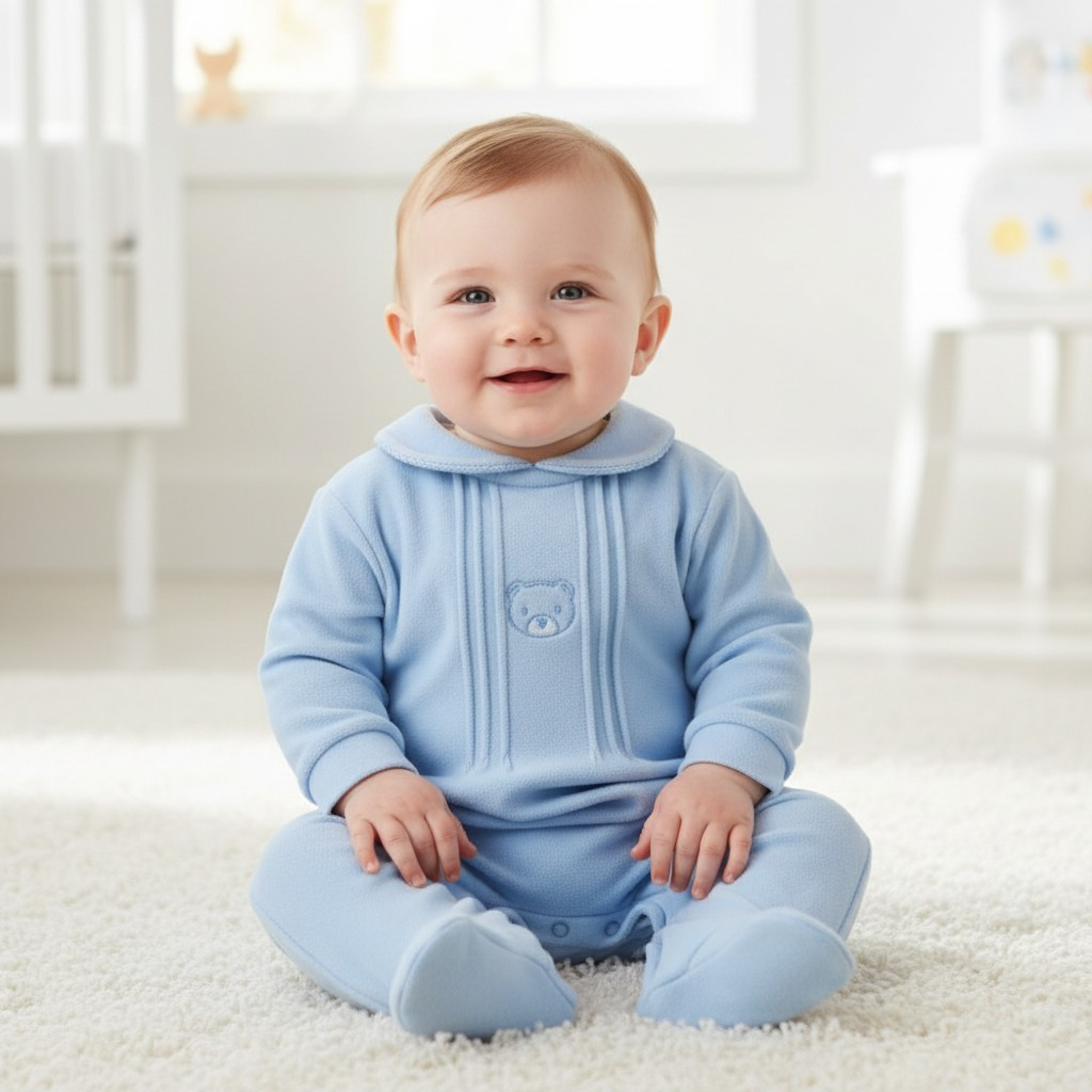 Pex B0059 * PX0059_S Sky "Bear" Velour All In One (NB-6 months)