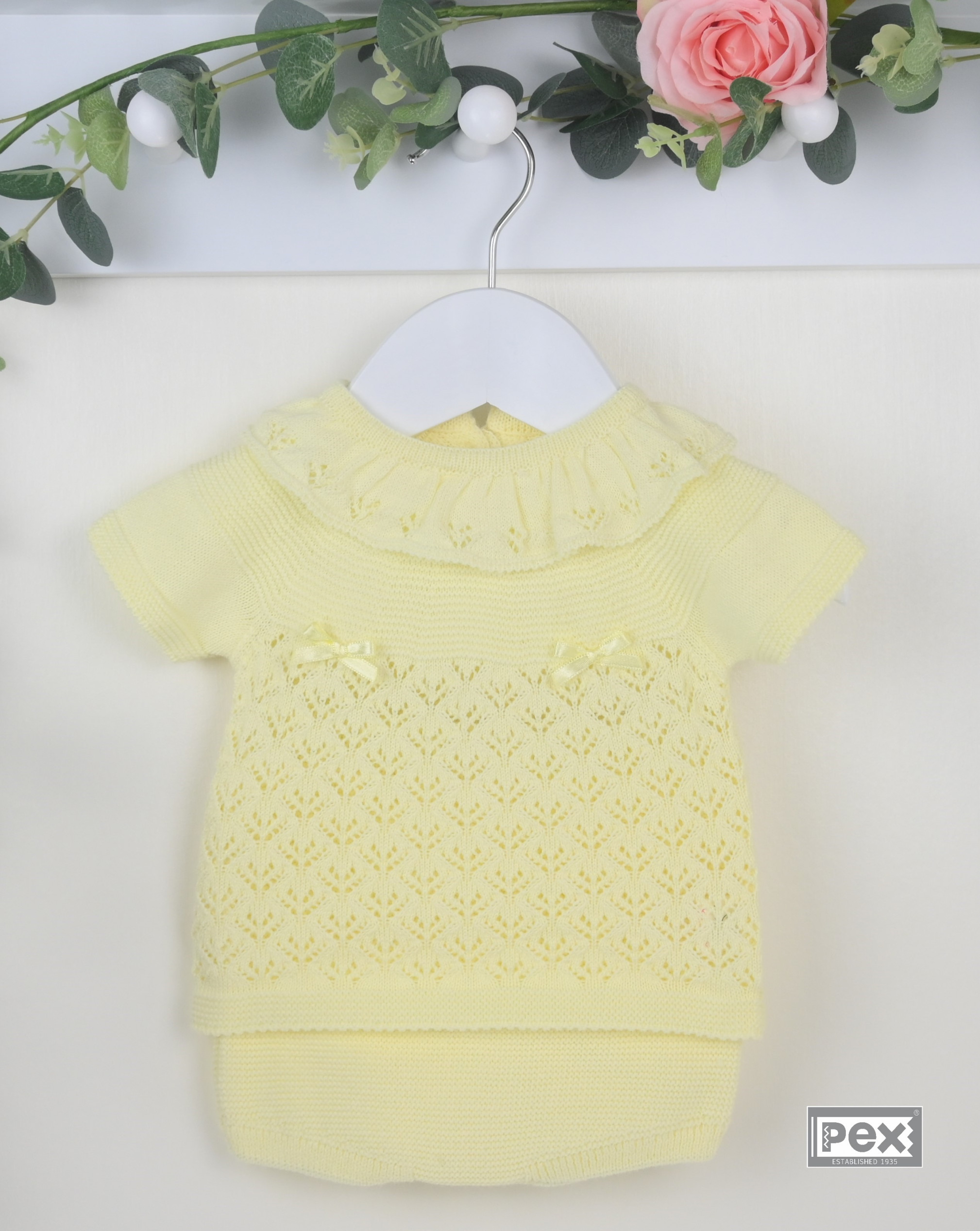 Pex B0096 * PX0096L Laura Lemon Frill Neck Shorts Set (9-24 months)