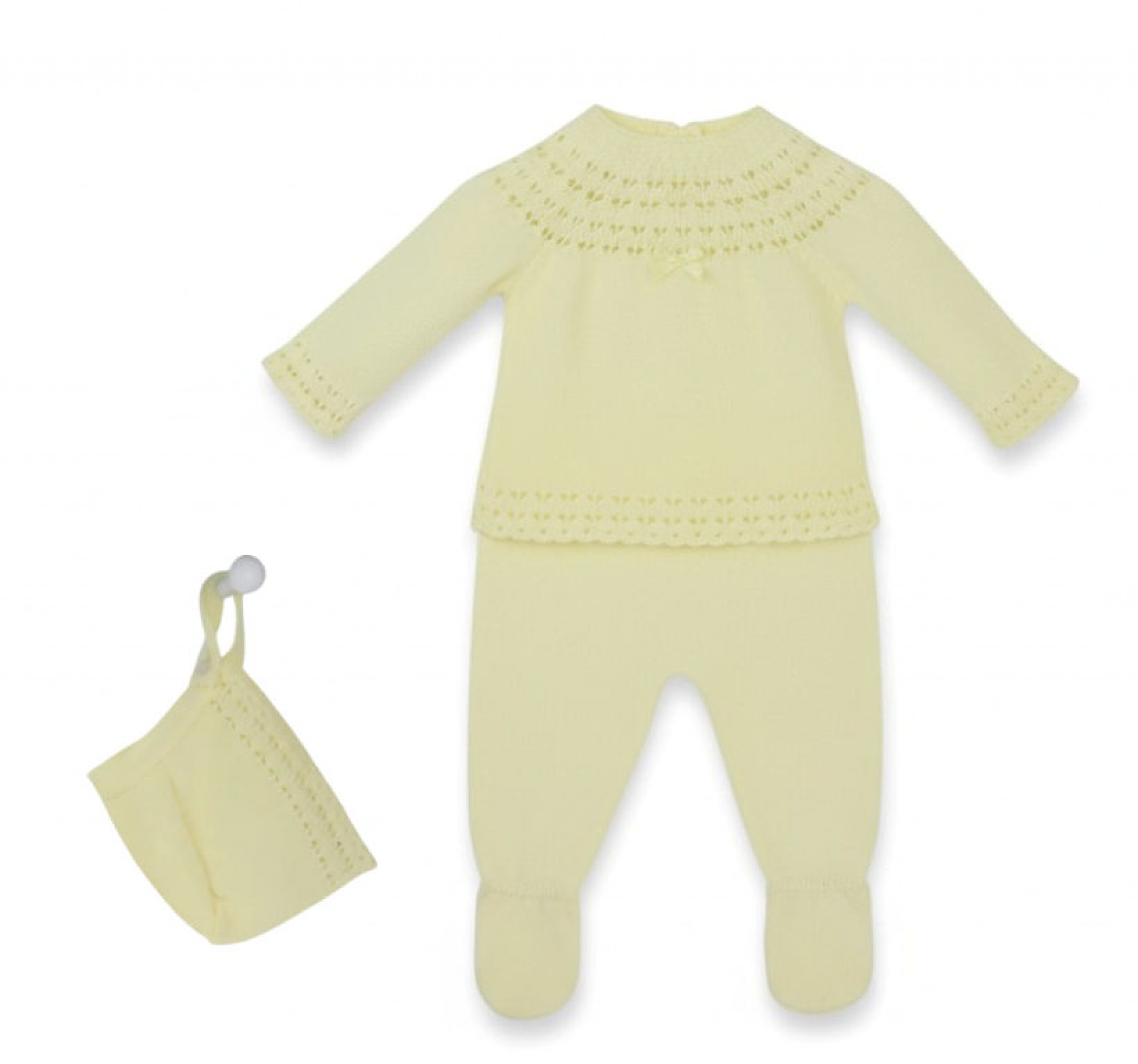 Pex B0097 * PX0097-L Cara Lemon Knitted Three Piece Set (9-24 months)