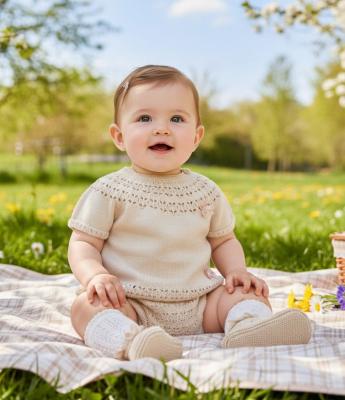 PX0098BI  Cara Biscuit Knitted Jam Pant Set  (9-24 months)