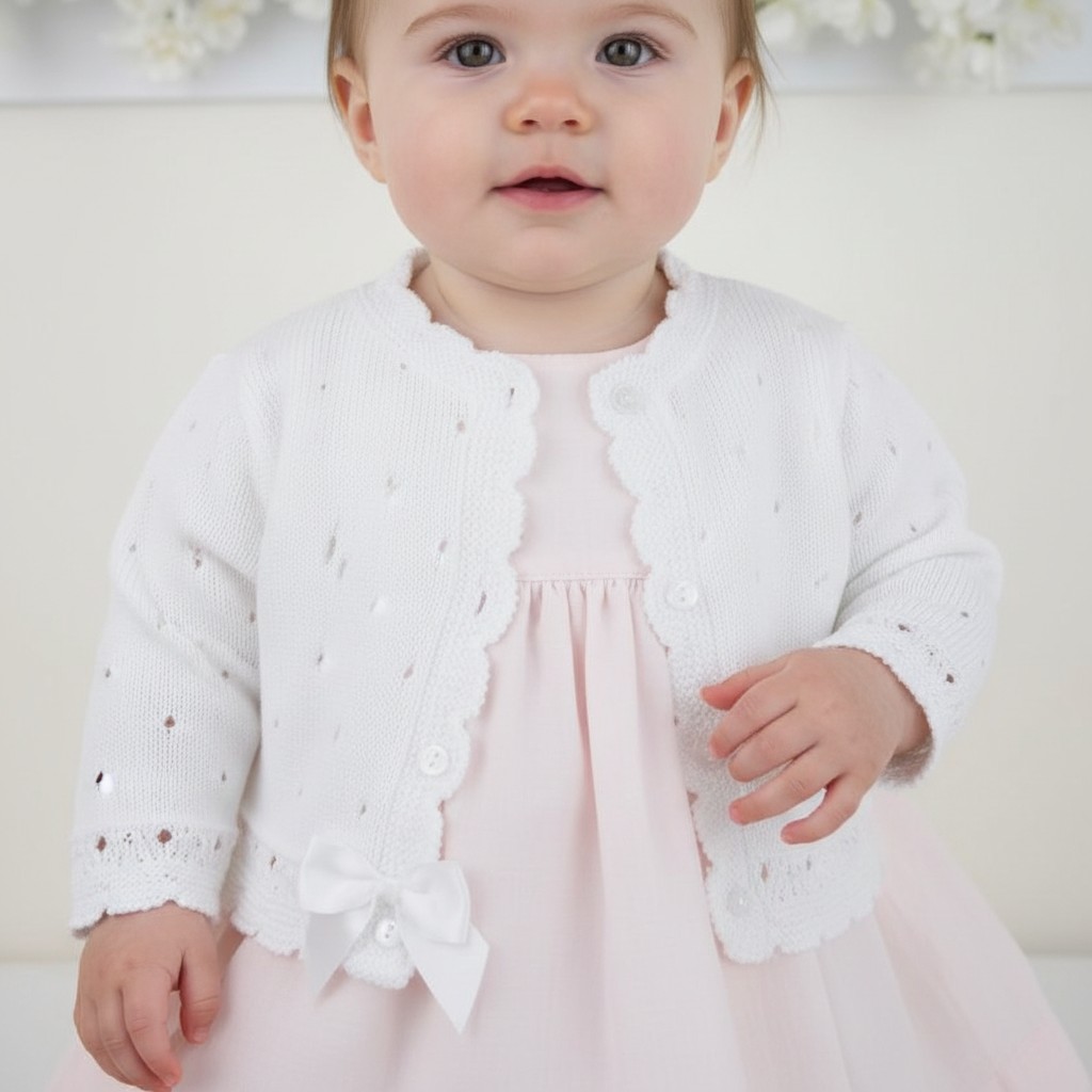 Pex B0208 * PX0208-W-A White Miranda Cardigan (NB-6 months)