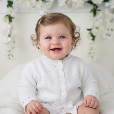 PX0208-WA  White Miranda Cardigan  (NB-3 months)