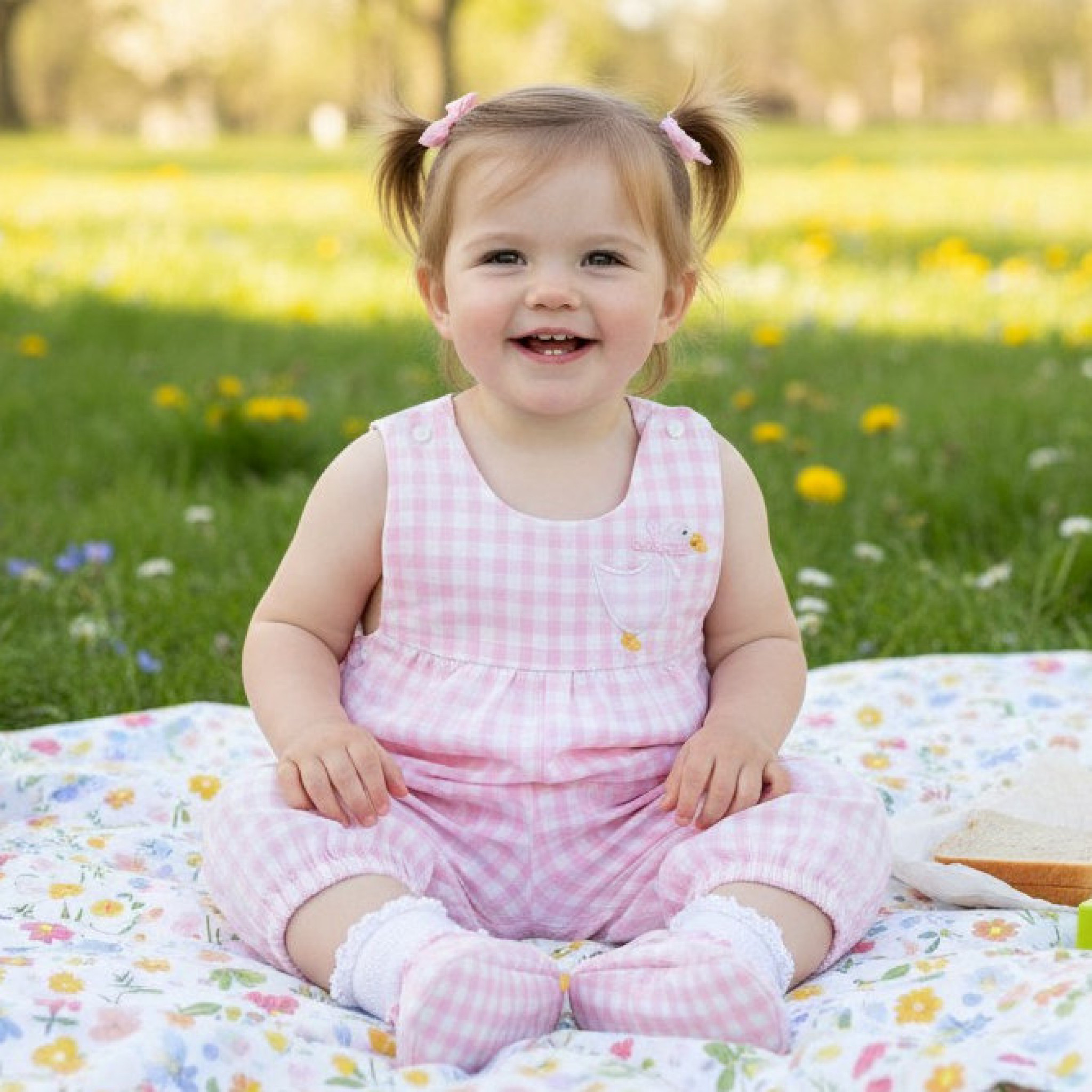 Pex B02480 * PX02448-P Gingham "Goose" PlaySuit (3-18 months)