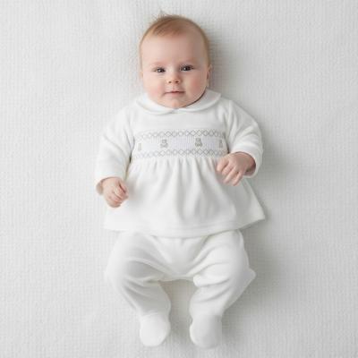 PX0273IV  Teddy Velour 2 Piece Set  (Newborn - 6 months)