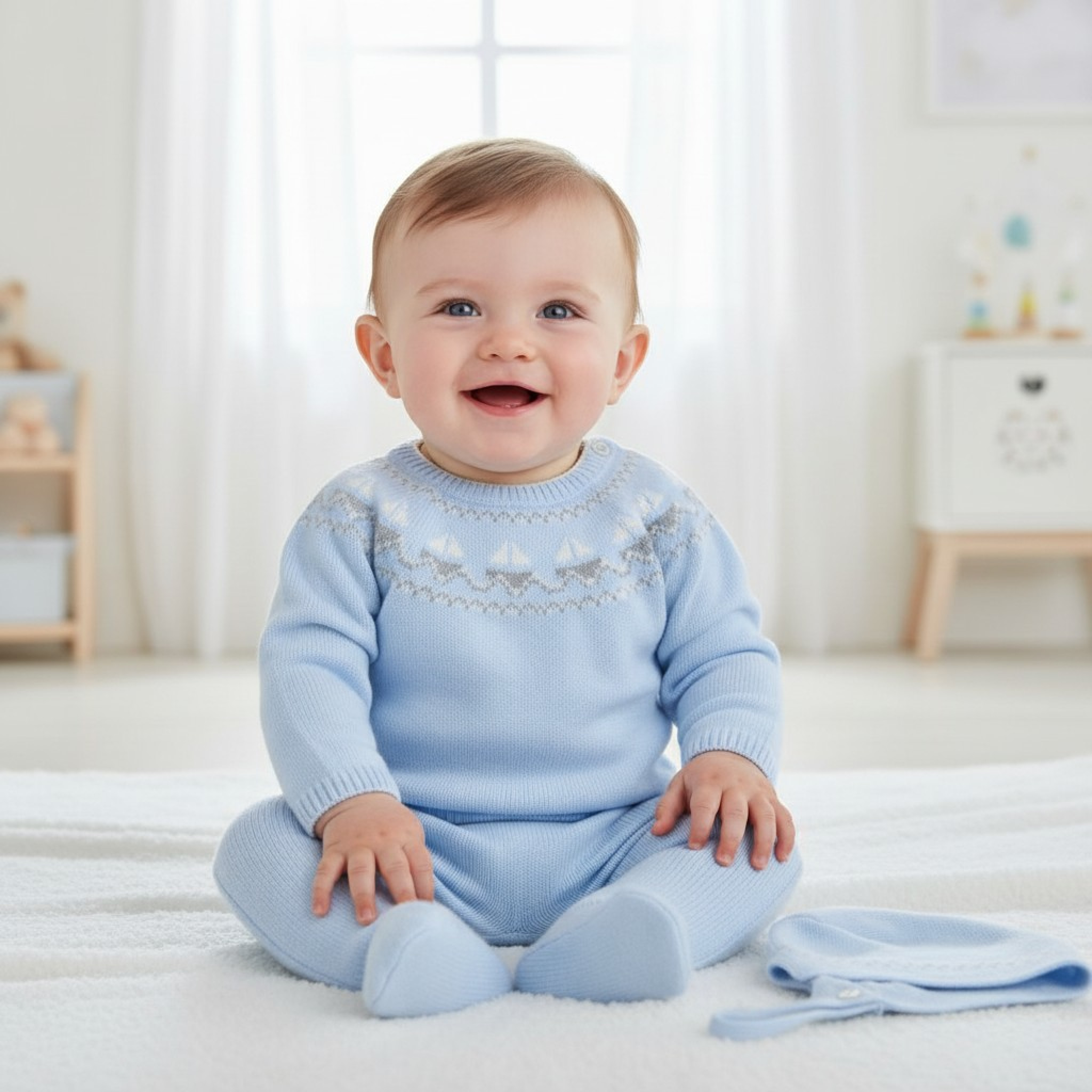 Pex Delmar Sky  PX0339B Delmar Suit and Hat (0-3 months)