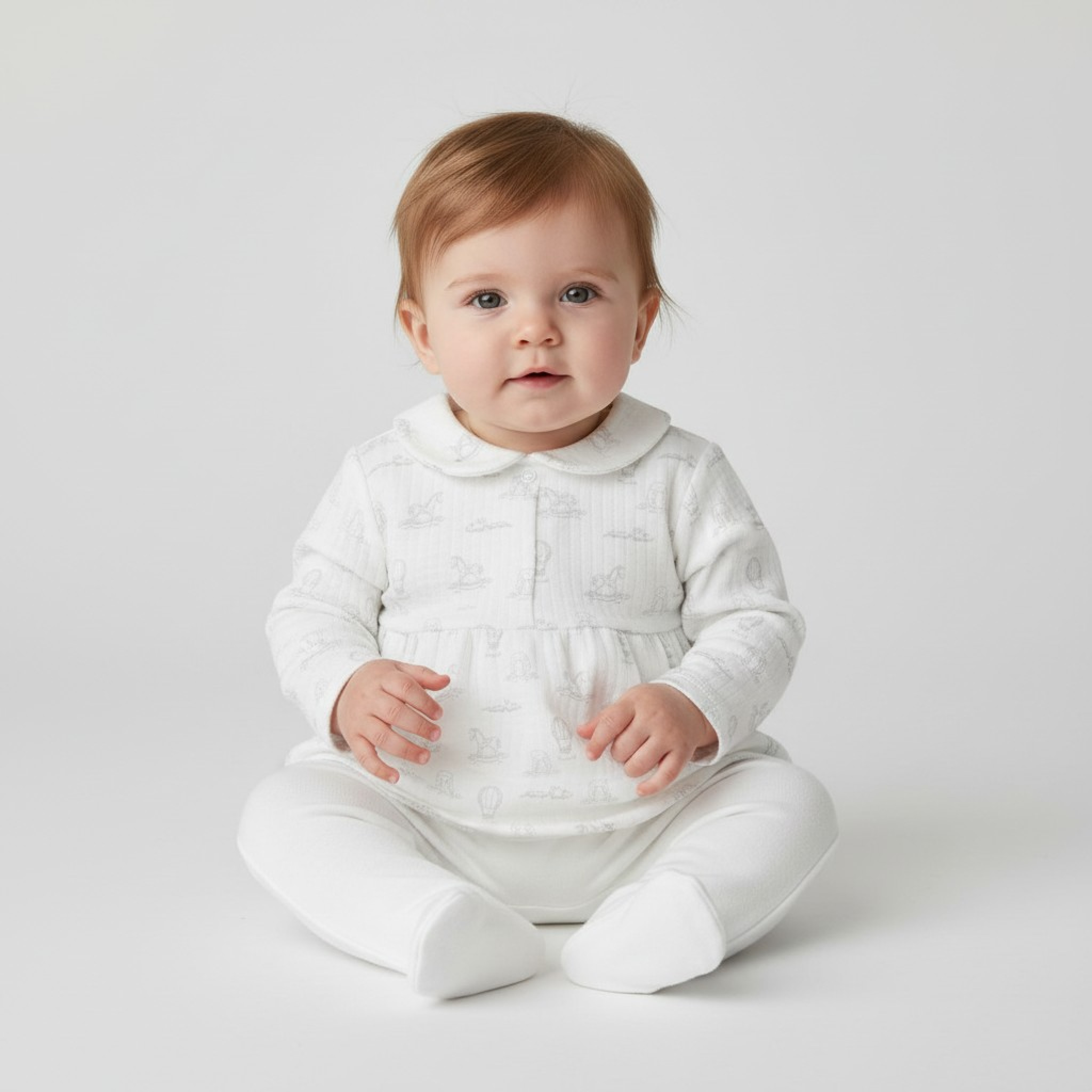 Pex  * PX0369P "Nursery" Layered Sleepsuit Pink ( Newborn -6 months)