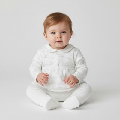 PX0369P  "Nursery" Layered Sleepsuit Pink  ( Newborn -6 months)