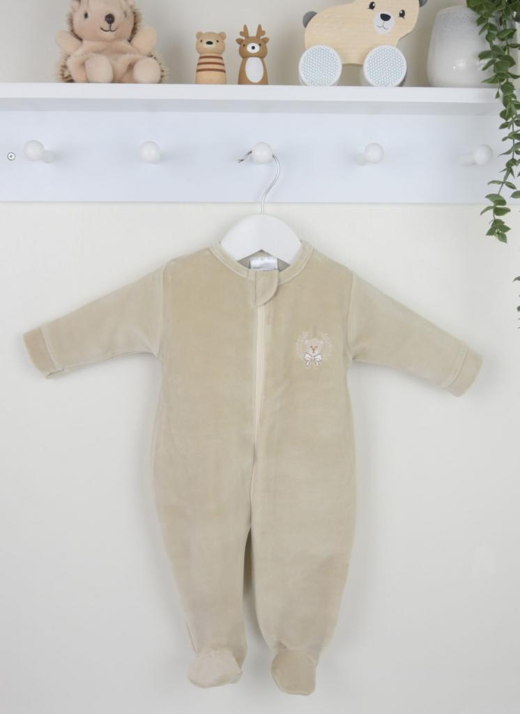 Pex B0420022 Natural * PX0420-N Zipped bear sleepsuit (Newborn - 9 months)