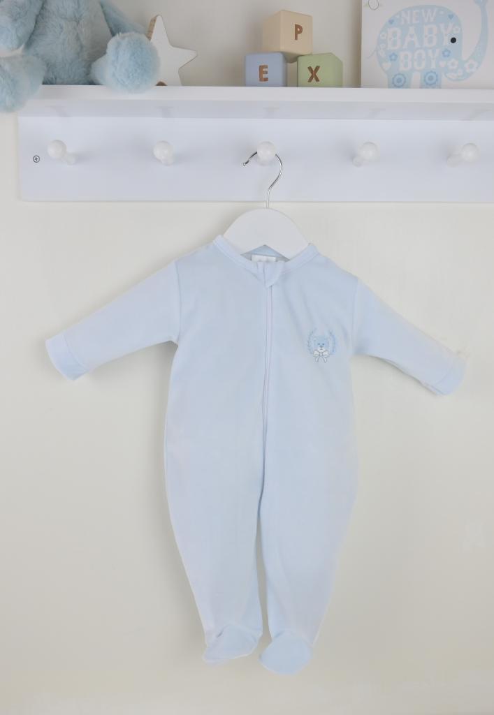 Pex B0420022 Natural * PX0420-S SKY BLUE Bear Zipped bear sleepsuit (NB - 9 months)