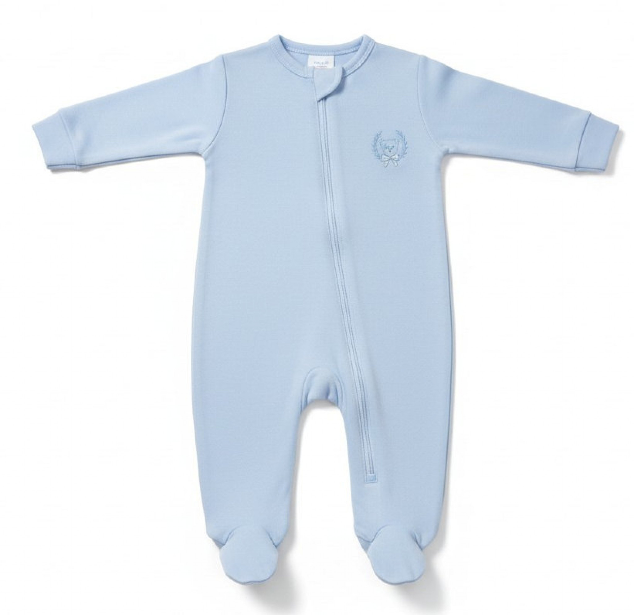 Pex B0420022 Natural * PX0420S SKY BLUE Bear Zipped Bear Sleepsuit (NB - 9 months)