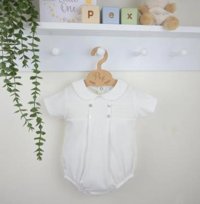 Pex  * PX04550-I Ivory Smocked Romper (NB-6 months)