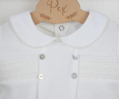 Pex   PX04550I Ivory Smocked Romper (NB-6 months)