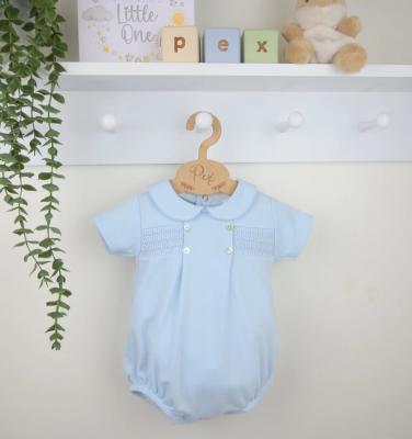 PX04550S  Sky Smocked Romper  (NB-6 months)