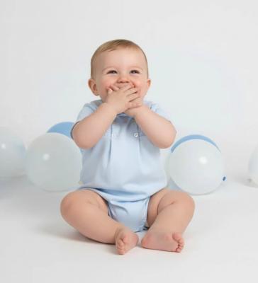 Pex   PX04550S Sky Smocked Romper (NB-6 months)
