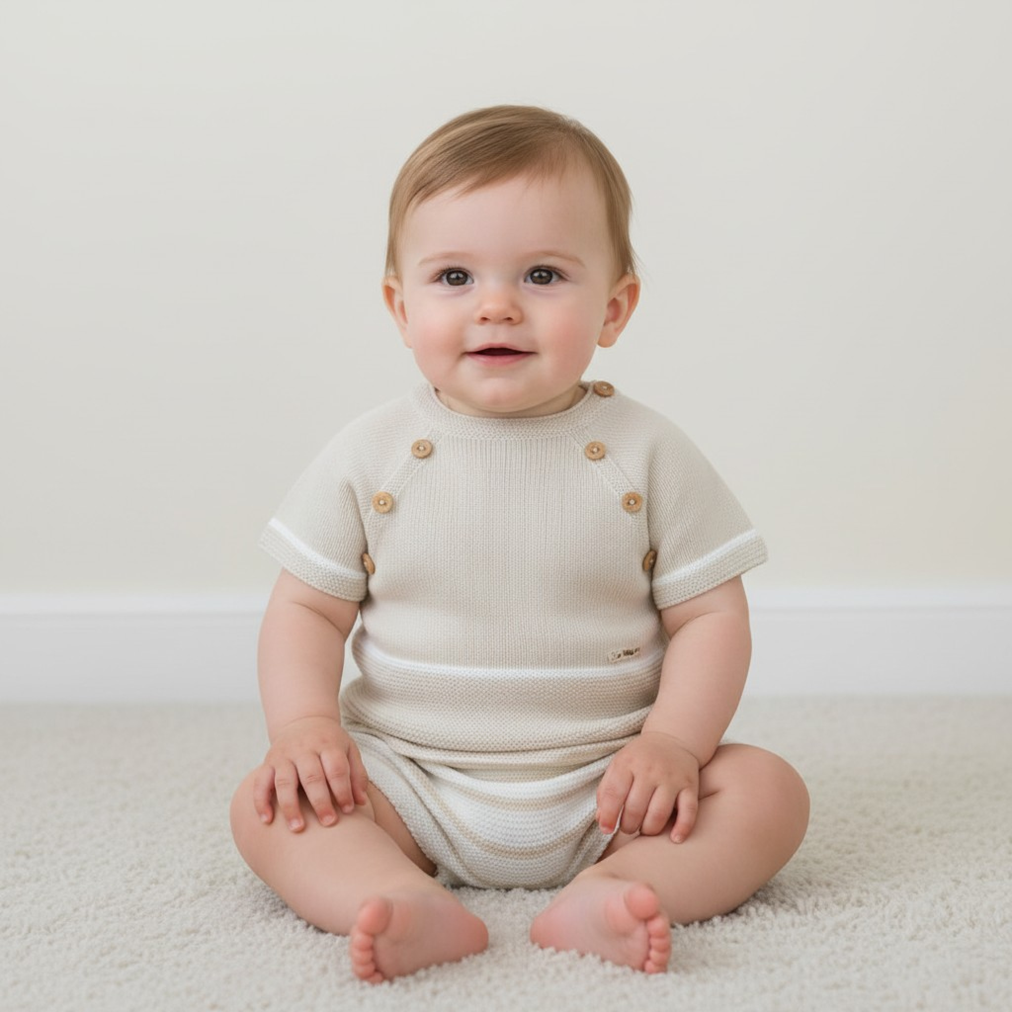 Pex B0552  PX0552-NT Casper Natural Knit Set (Nb -6months)
