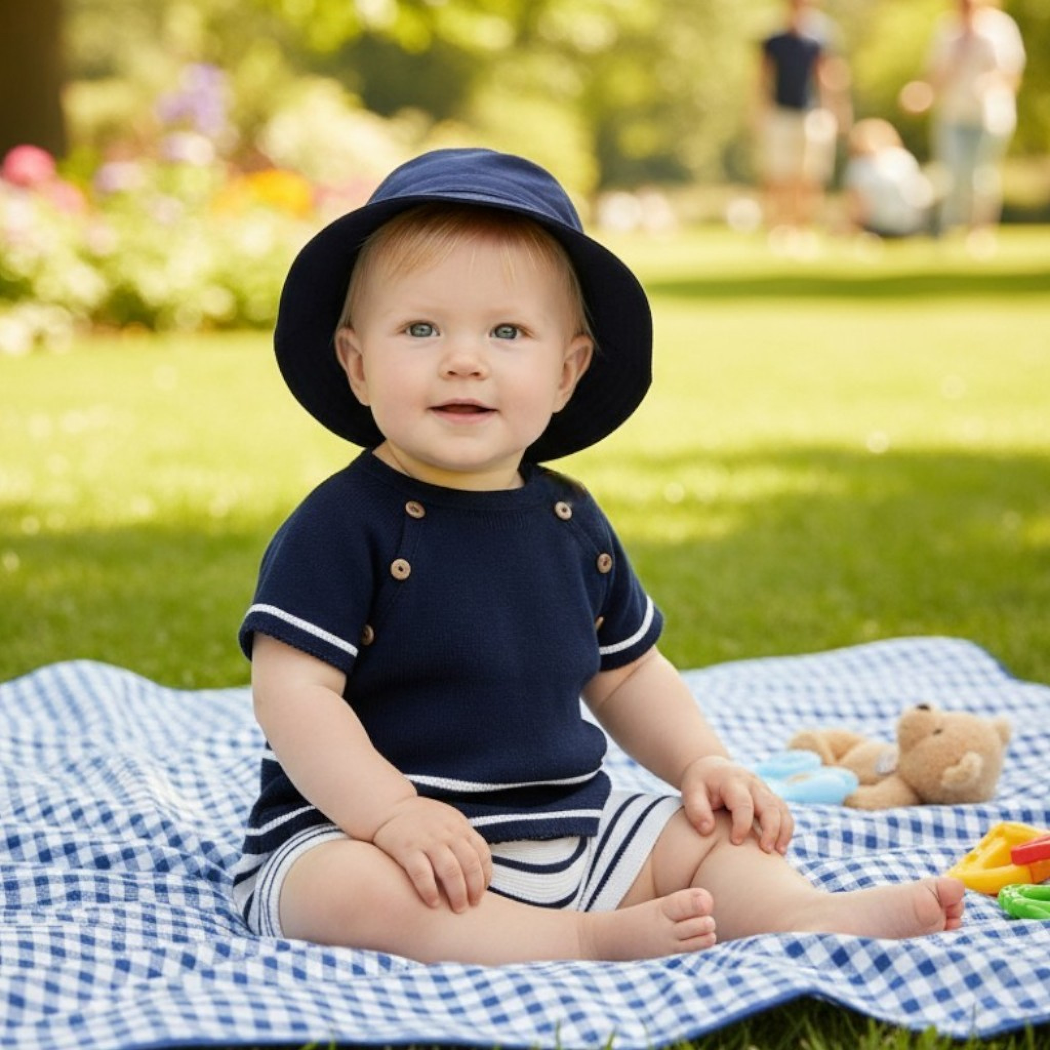 Pex B0552  PX0552-NV Casper Navy Knit Set (Nb -6months)