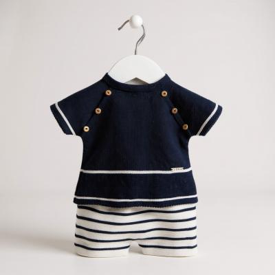 Pex B0552  PX0552-NV Casper Navy Knit Set (Nb -6months)
