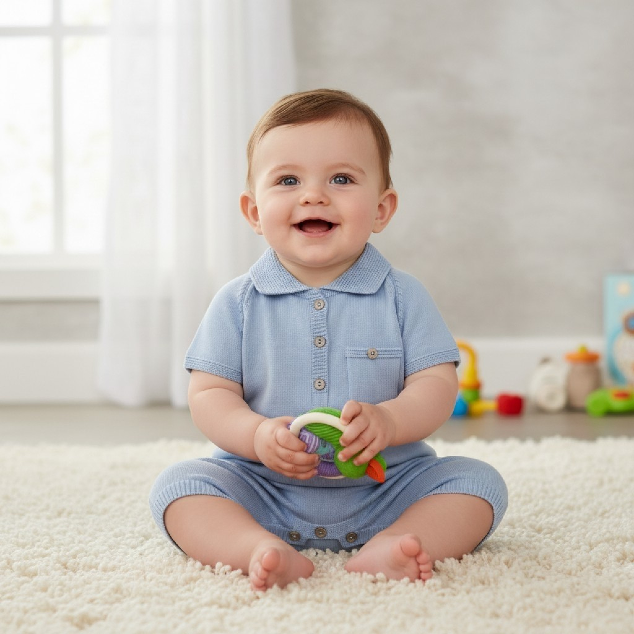 Pex   PX05590-S Bradley Sky Pocket Romper (0-9 months)
