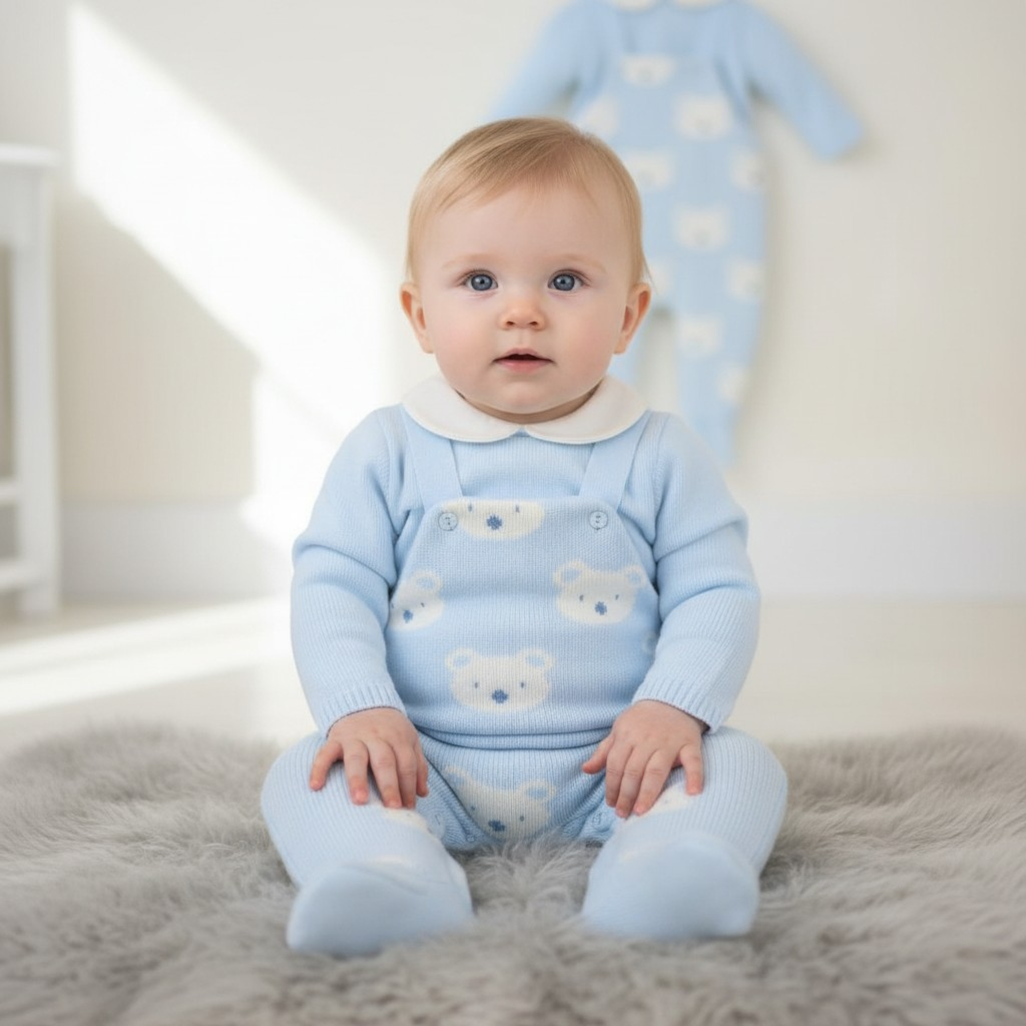 Pex B0728 * PX0728S Benny Bear Dungaree Set (NB - 6 months)
