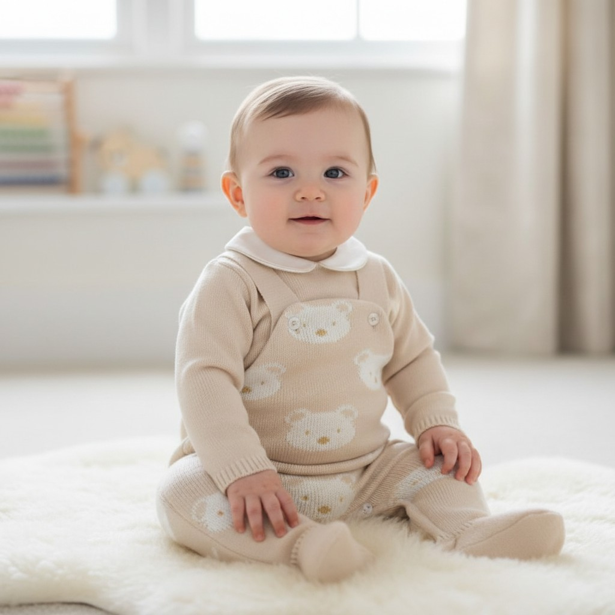 Pex B0728 * PX0728T Benny Bear Dungaree Set (NB - 9 months)