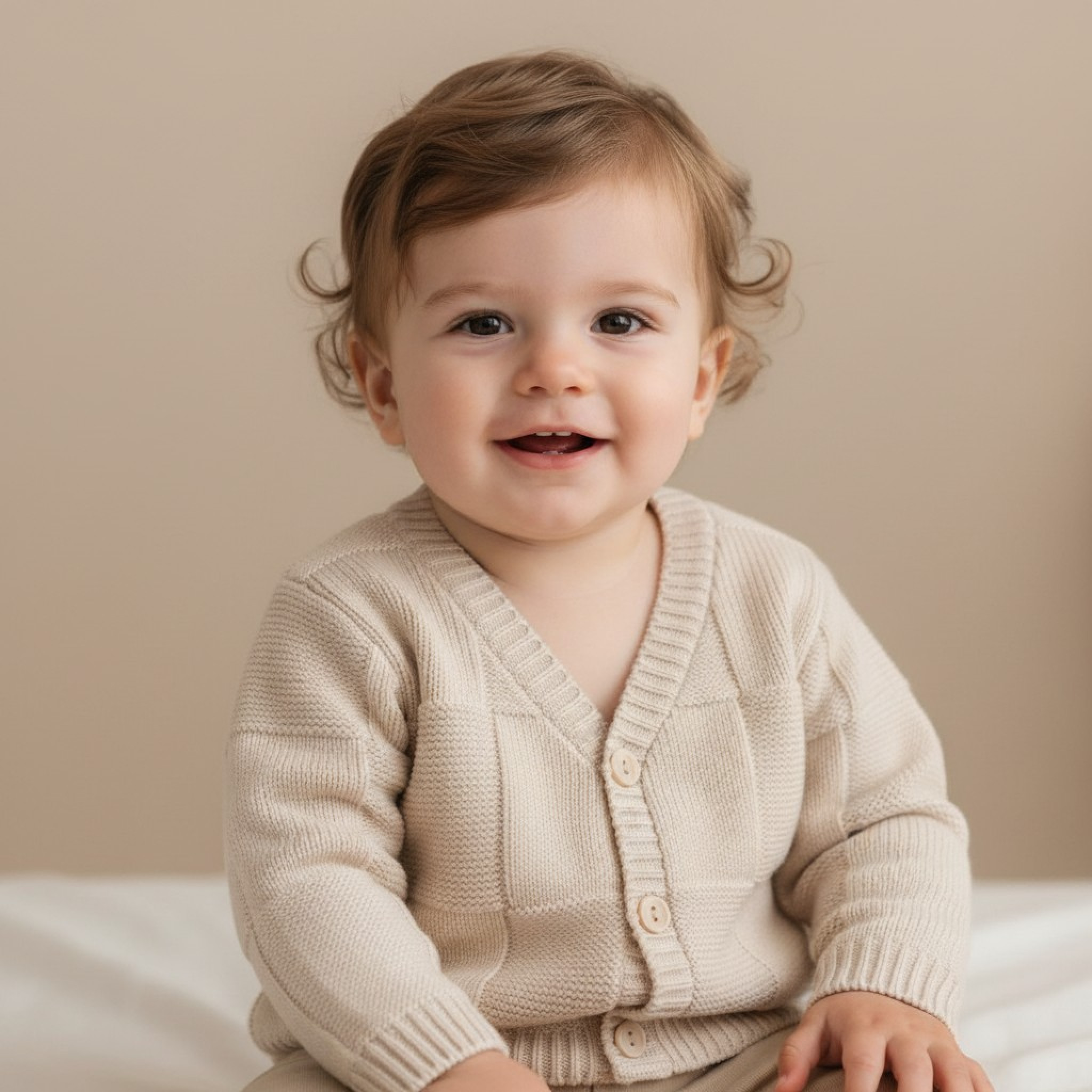 Pex  * PX0741N-B Natural Lucas Cardigan (9-24 months)