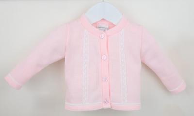 Pex B0858 * PX0858P-A  Martha Pink Lace  Cardigan (Newborn -6 months)