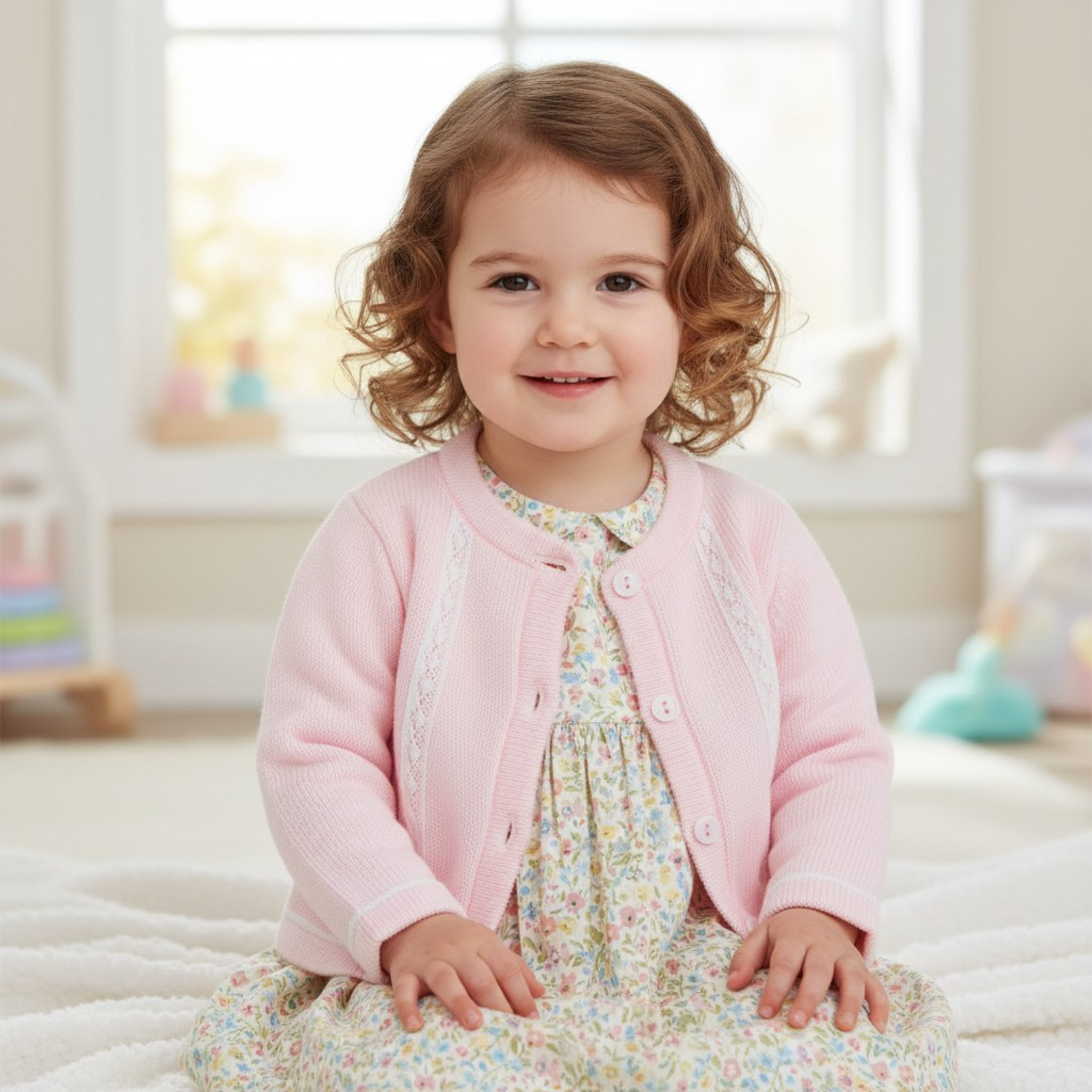 Pex B0858 * PX0858PB  Martha Pink Lace Cardigan (6-24 months)