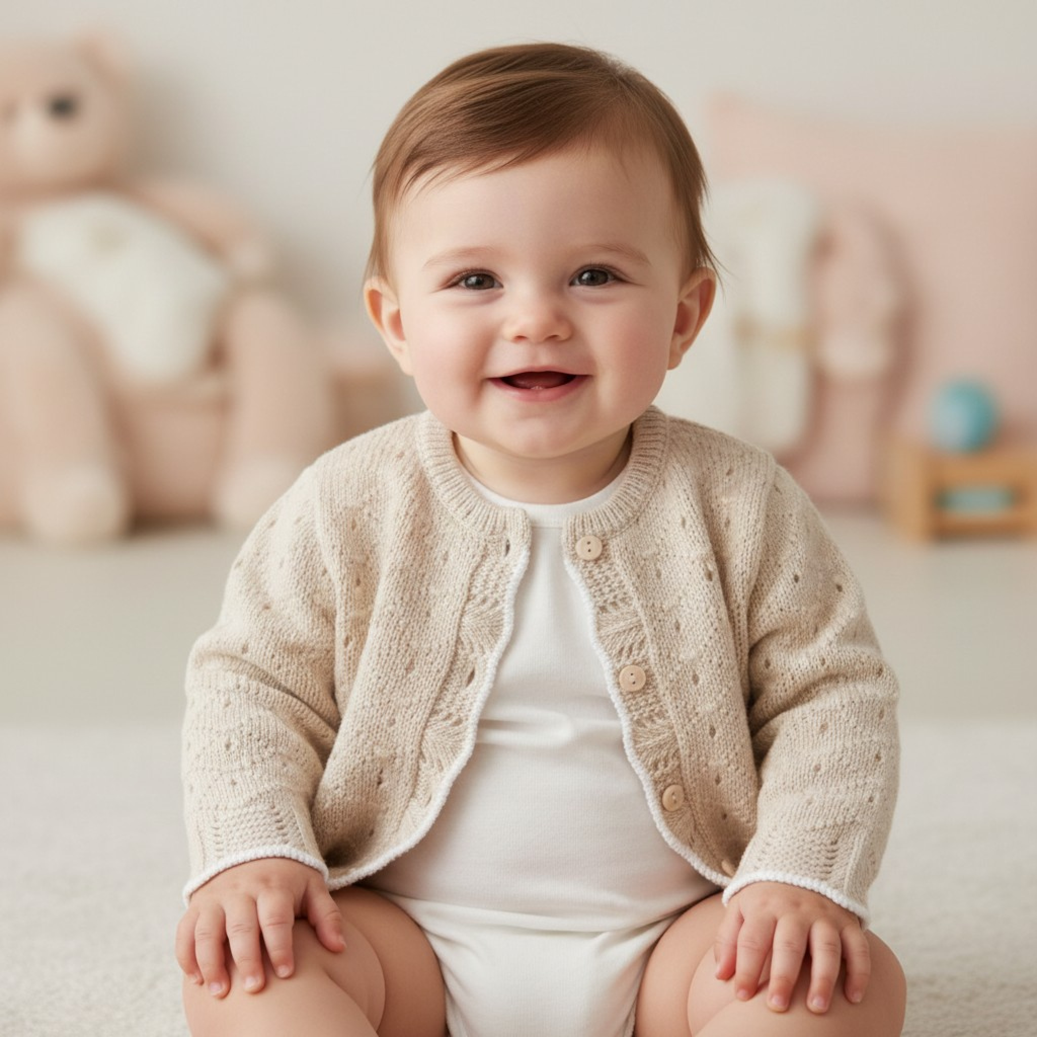 Pex B0842 * PX0862-N-A Avery Natural Cardigan (Newborn - 6 months)
