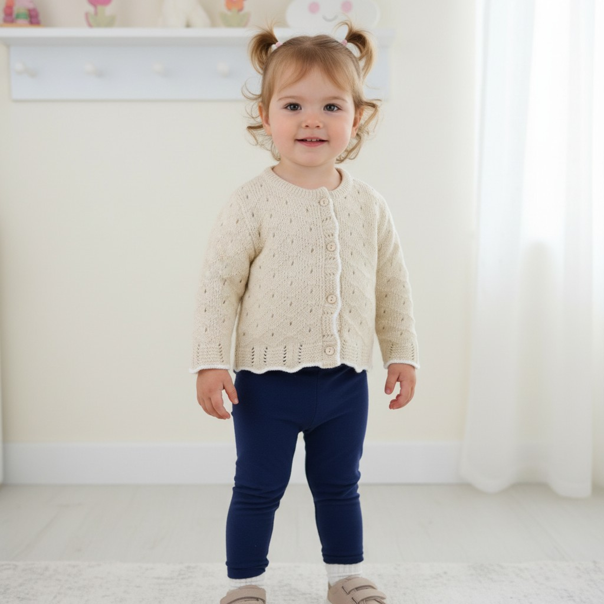 Pex B0842 * PX0862-NB Avery Natural Cardigan (6-24 months)