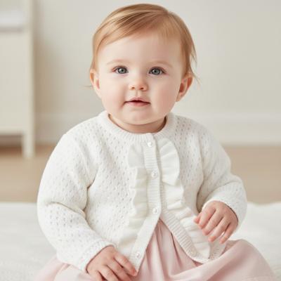 Pex B0863 * PX0863-WA  Luella White Frill Cardigan (NB-6 months)