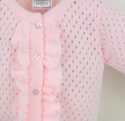 Pex B0842 * PX0863P-A  Luella Pink Frill Cardigan (NB-6 months)