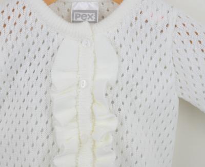 Pex B0863 * PX0863W-A  Luella White Frill Cardigan (NB-6 months)