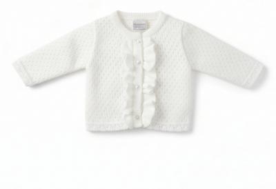 Pex B0863 * PX0863-WA  Luella White Frill Cardigan (NB-6 months)