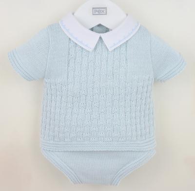 Pex B0783 * PX0873B-B  Sky Blue Leon Pants Suit (9-24 months)