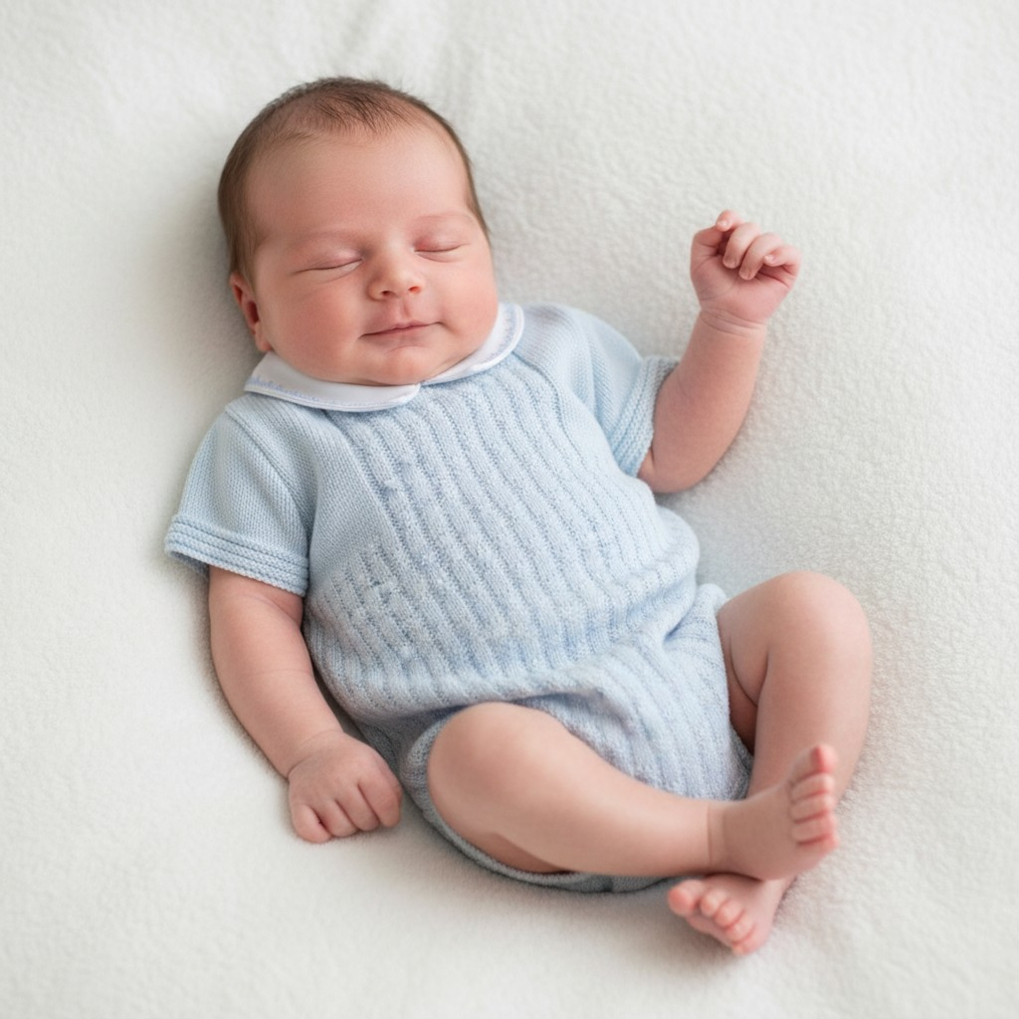 Pex B0784 * PX0874-B  Sky Blue Leon Romper (Newborn -6 months)