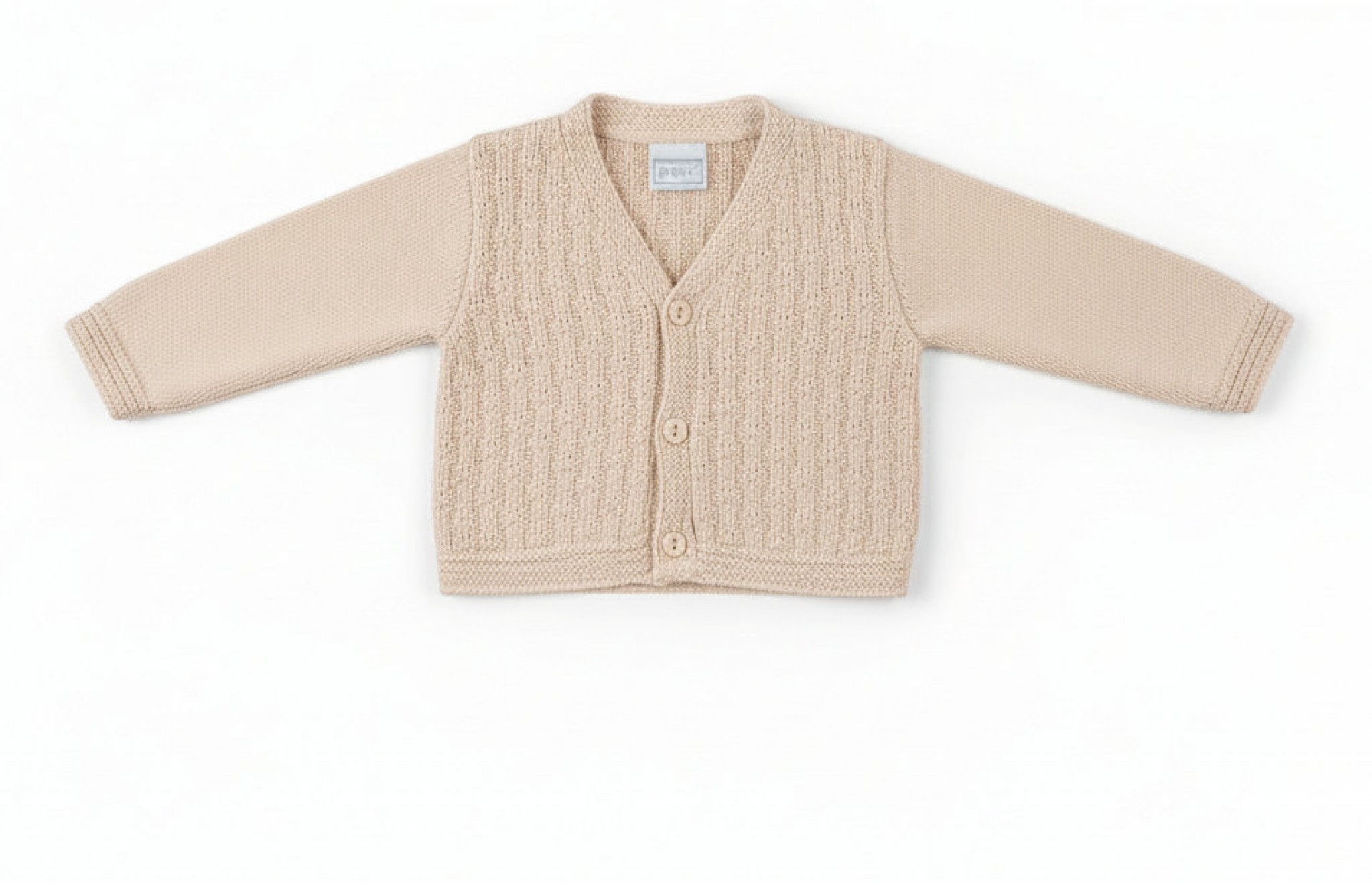 Pex B0876 * PX0876-BIS-A Natural Leon Cardigan (Newborn -6 months)