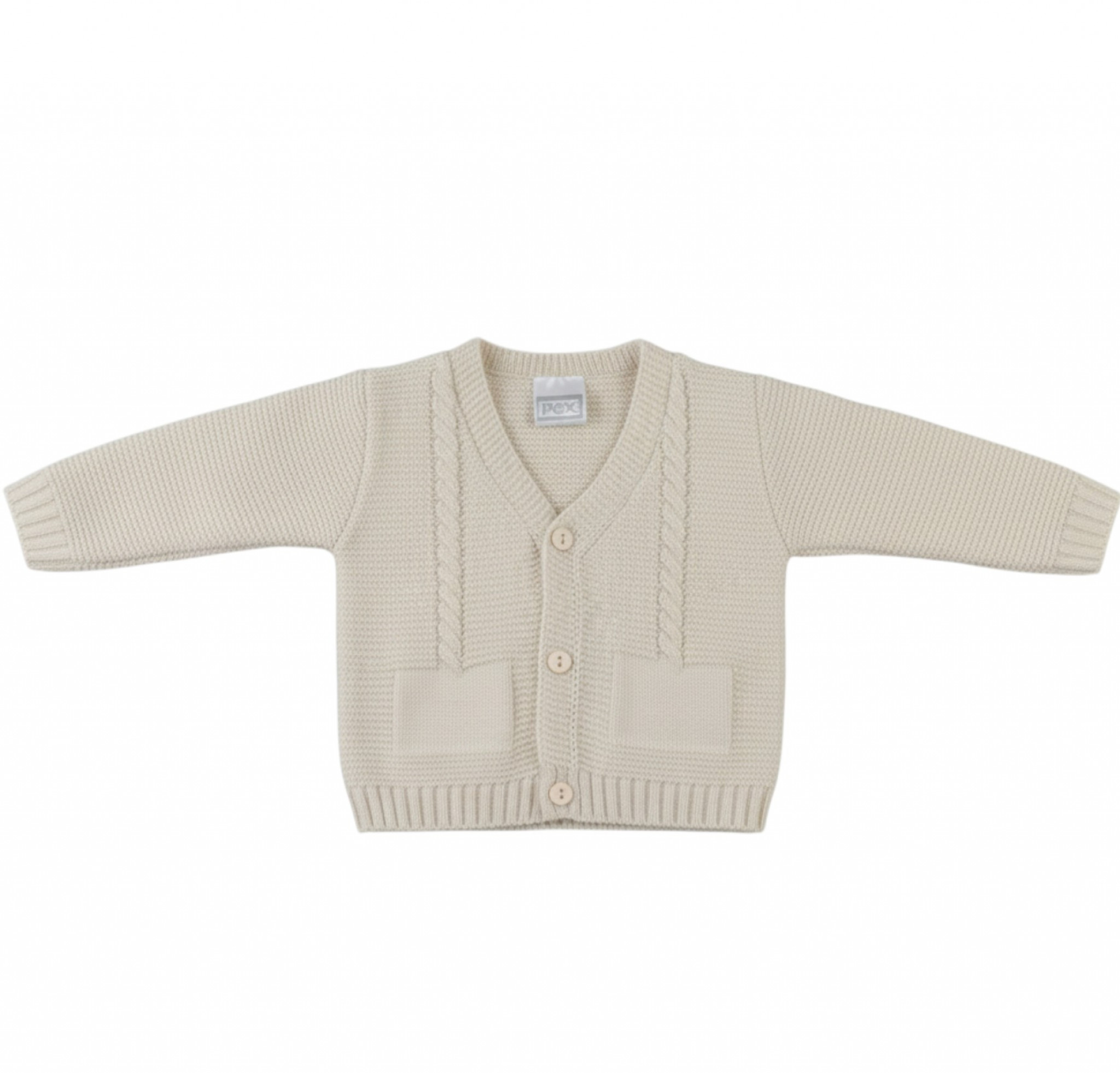 Pex B0877 * PX0877-BIS-A Natural Fletcher Cardigan (NB-6 months)