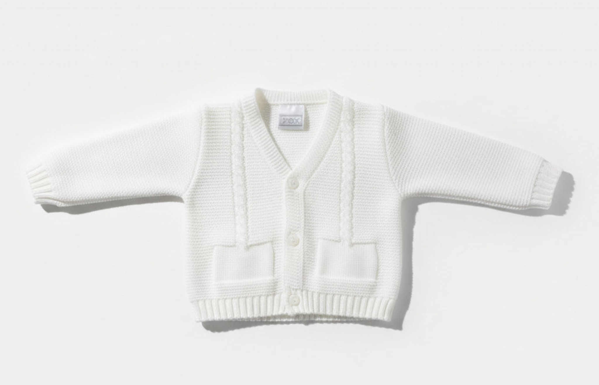 Pex B0208 * PX0877-W-A White Fletcher Cardigan (NB-6 months)
