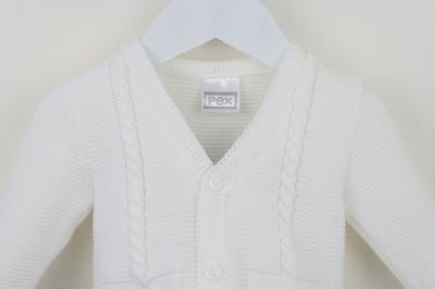 Pex B0208 * PX0877-W-A White Fletcher Cardigan (NB-6 months)
