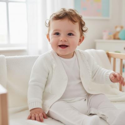 PX0877-W-B  White Fletcher Cardigan  (6-24 months)