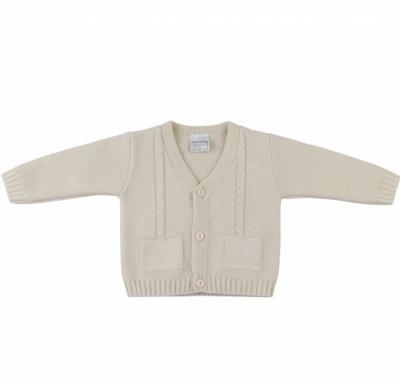 Pex B0877 * PX0877BIS-A Natural Fletcher Cardigan (NB-6 months)