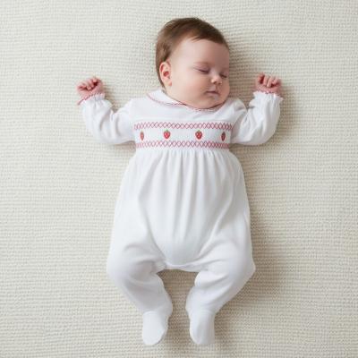 PX0895-W  Sonata Strawberry Velour All In One  (NB-6 months)