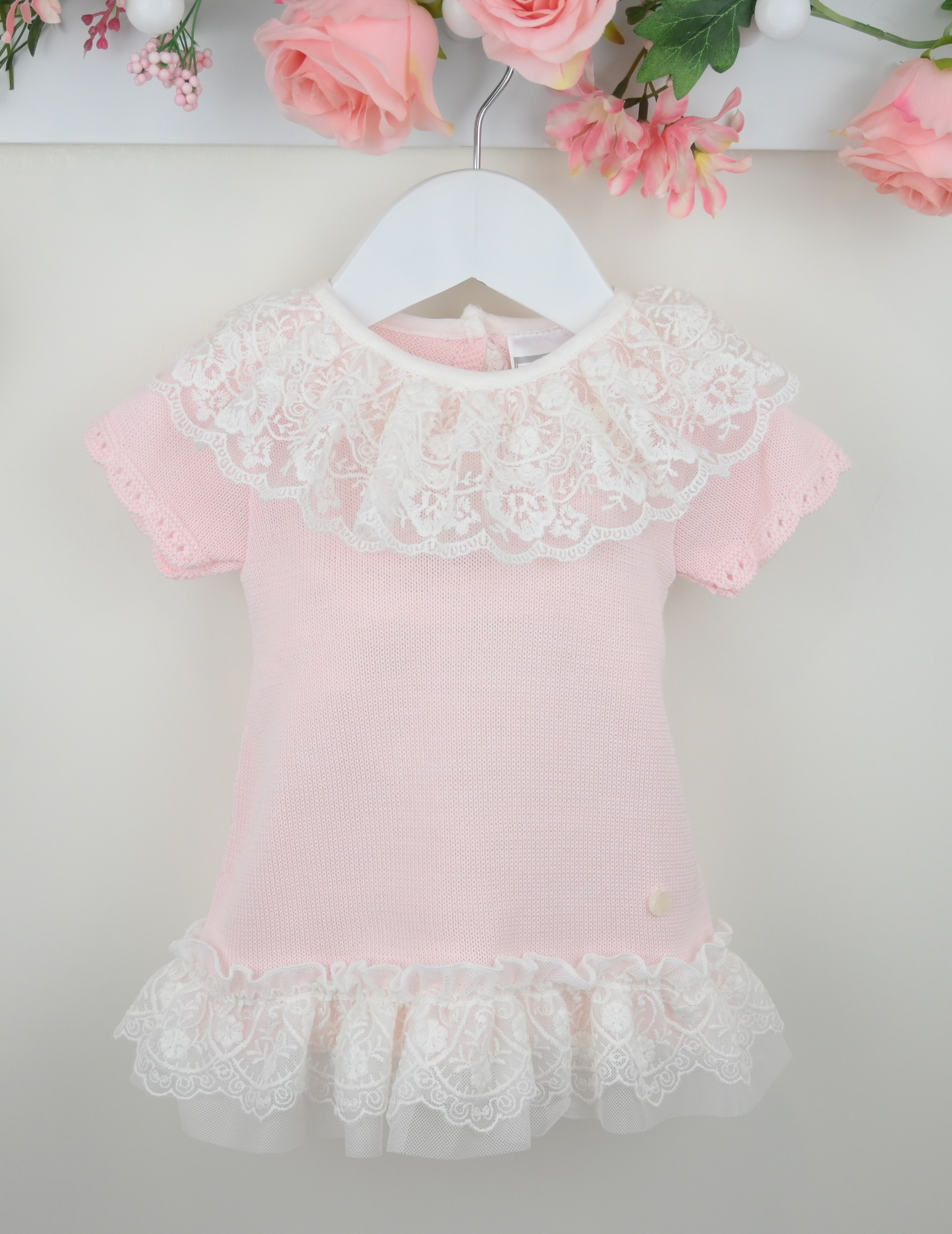 Pex B0932 * PX0932P Annabelle Lace trimmed dress(9-24 months)