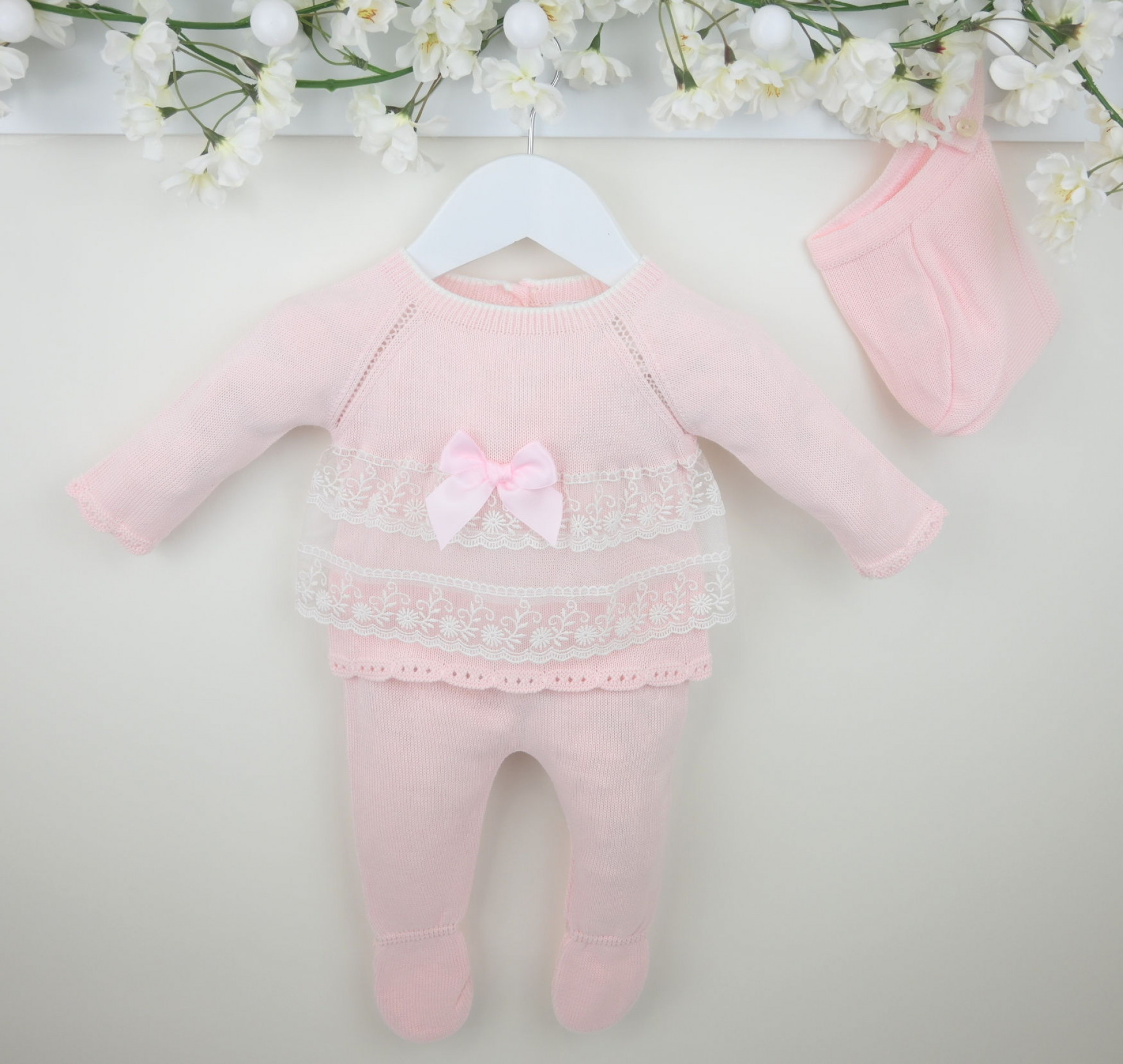 Pex B0933 * PX0933P Arianna Lace and bow trimmed Suit(3-18 months)
