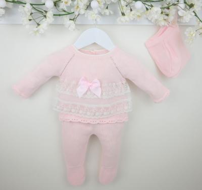 PX0933P  Arianna Lace and bow trimmed Suit (3-18 months)